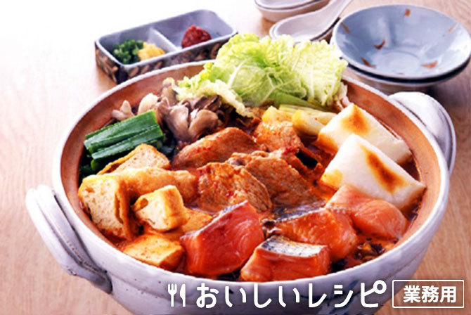 /鮭と餅のキムチ鍋