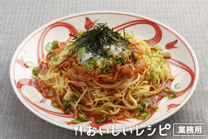 キムチ納豆の冷しビビン麺