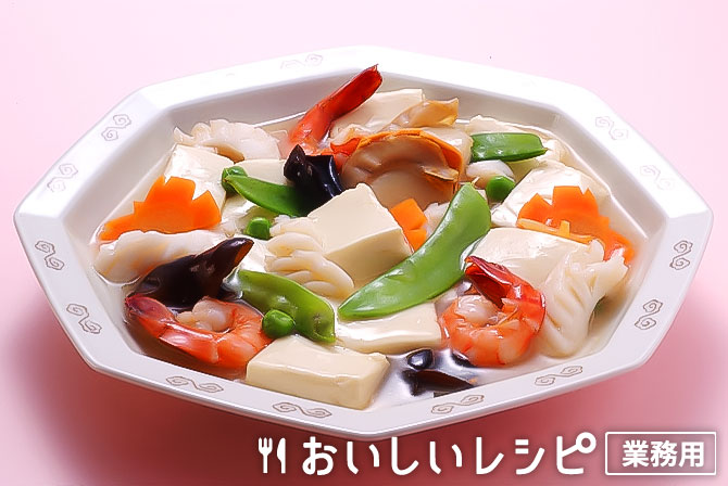 /海鮮と豆腐のホタテソースうま煮