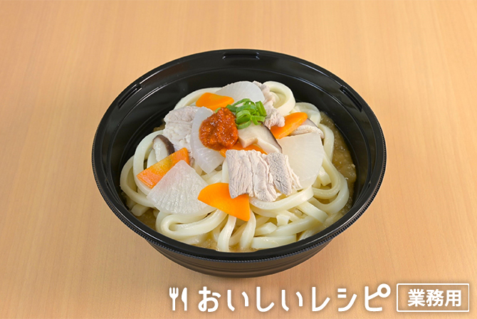 /あったか白味噌うどん　にんにく辛味噌添え（レンジアップ）